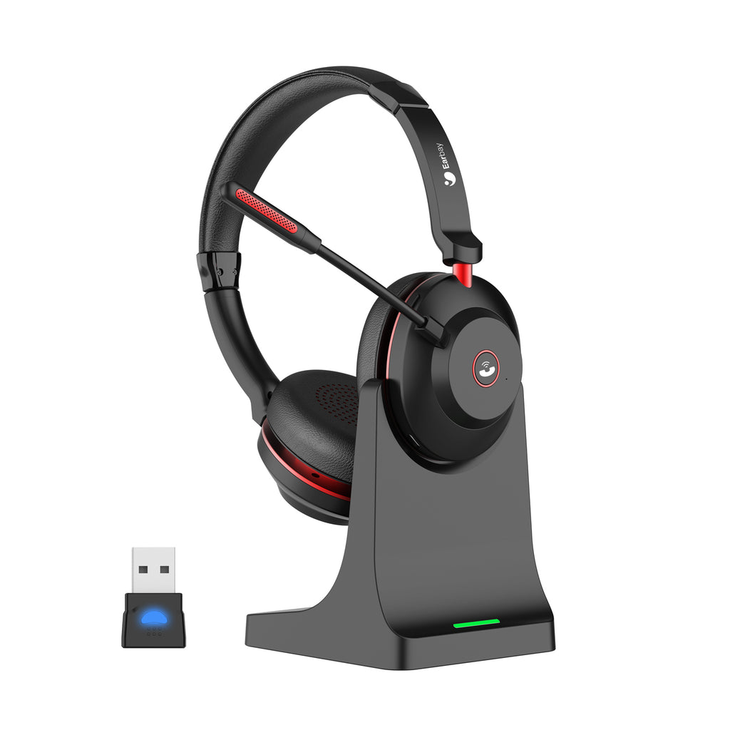 6-Bluetooth Headset, Wireless Headset with Microphone & USB Dongle
