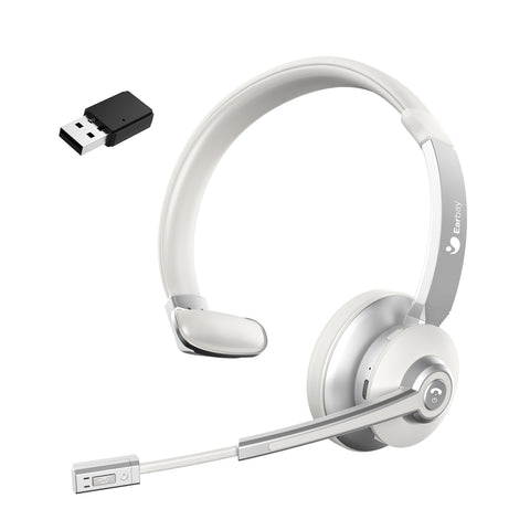 7-Bluetooth Headset, Wireless Headset with Microphone Noise Cancelling & USB Dongle